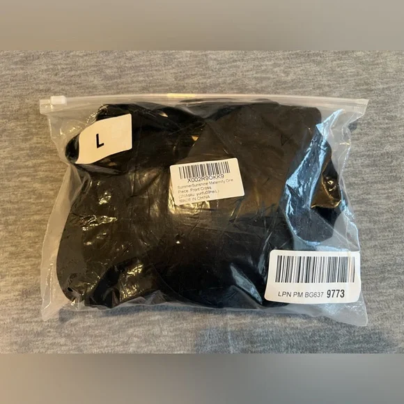 Summer Sunshine Maternity 1‎ piece black swimsuit front cross women’s L new - Picture 9 of 12